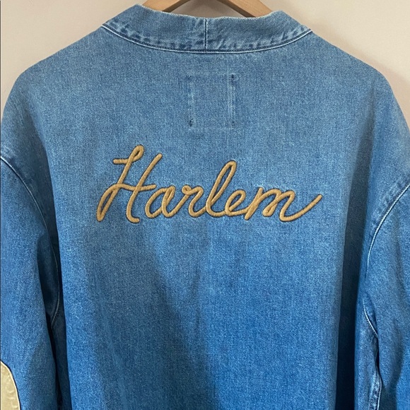 GAP × DAP Unisex Organic Cotton Denim Wrap Jacket Harlem in Light Indigo M/L - Picture 10 of 12